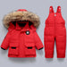 Quilted baby snowsuit for cold days – soft hood, zip fastening | winter outerwear