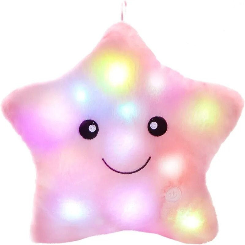 Light-up star cushion – soft plush, calming glow | kids' night light