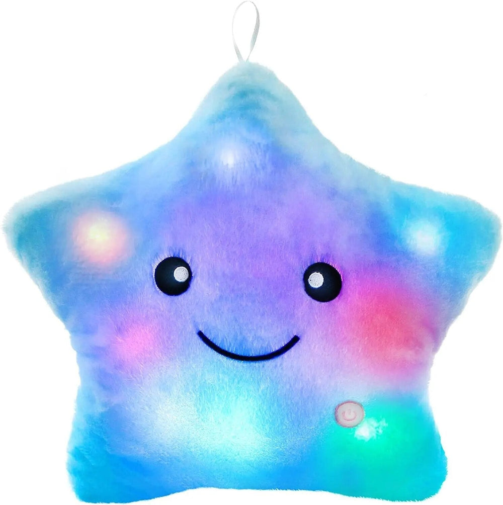 Light-up star cushion – soft plush, calming glow | kids' night light