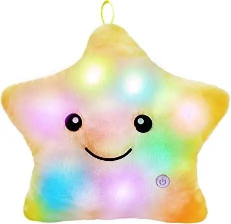 Light-up star cushion – soft plush, calming glow | kids' night light