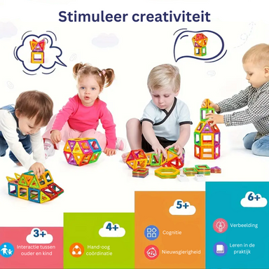 Magnetic building blocks set boosts creativity – motor skills, safe design | for kids