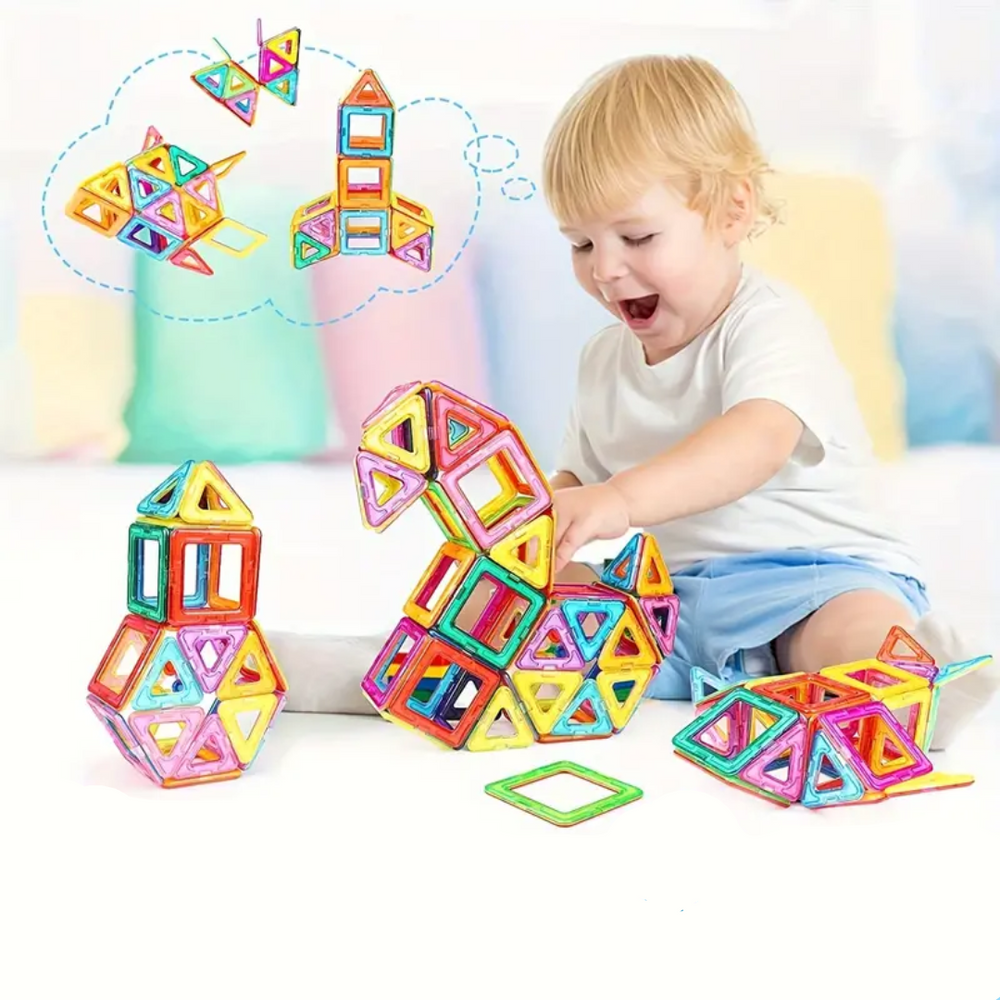 Magnetic building blocks set boosts creativity – motor skills, safe design | for kids