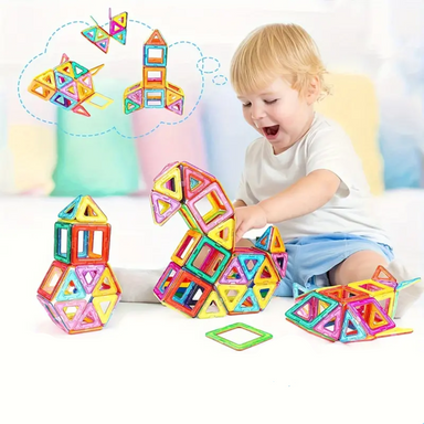 Magnetic building blocks set boosts creativity – motor skills, safe design | for kids