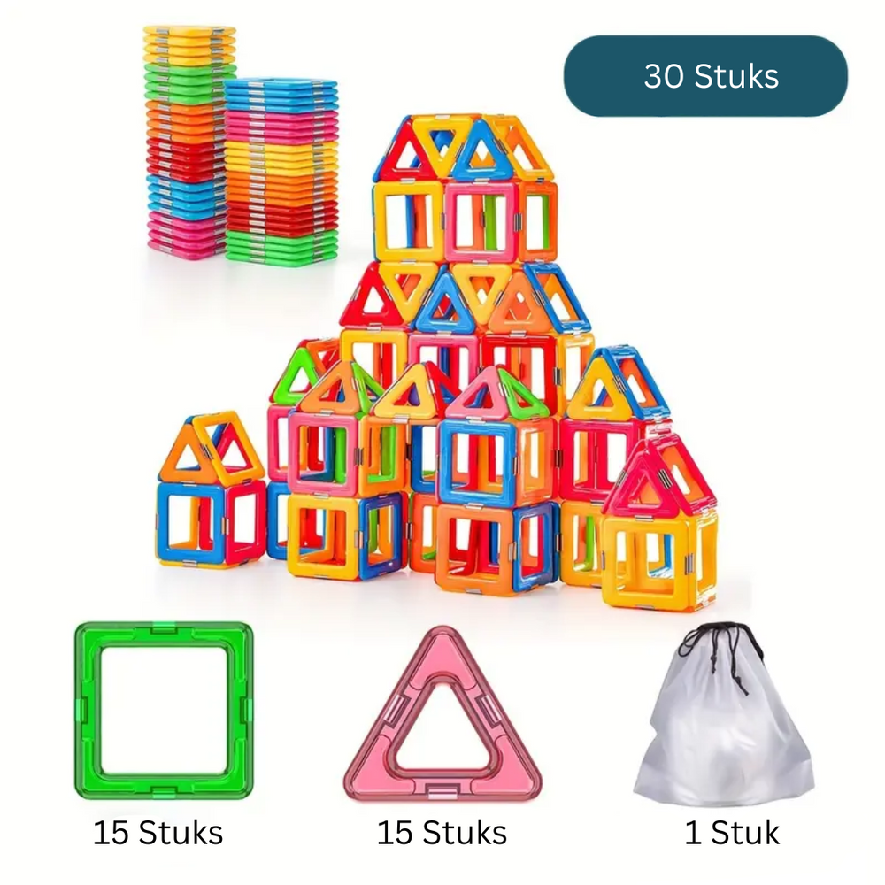 Magnetic building blocks set boosts creativity – motor skills, safe design | for kids