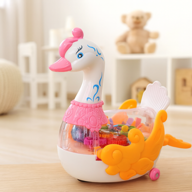 Dancing swan with lights and music – soothing tunes, LED glow | toddler toy