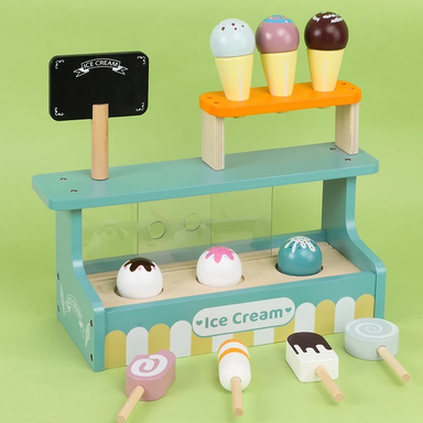Wooden ice cream playset with magnets – builds fine motor skills, sparks imagination | ages 3+