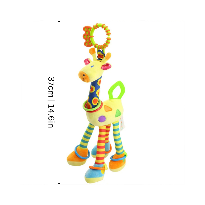 Teething toy soothes sore gums – soft comforter, rattle & bite ring | Newborn gift