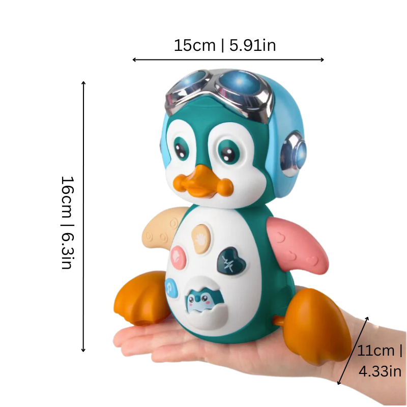 Musical penguin toy with light show – sounds, movement | baby sensory toy