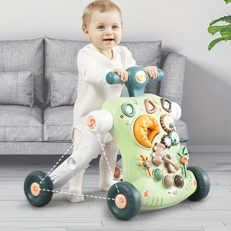 Musical baby walker with anti-tip design – lights, sounds, soft wheels | for toddlers
