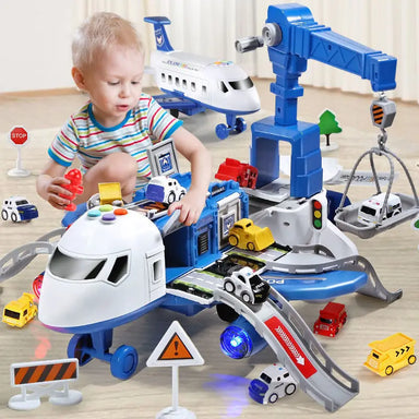 Toy aeroplane with accessories – interactive play set with vehicles | kids