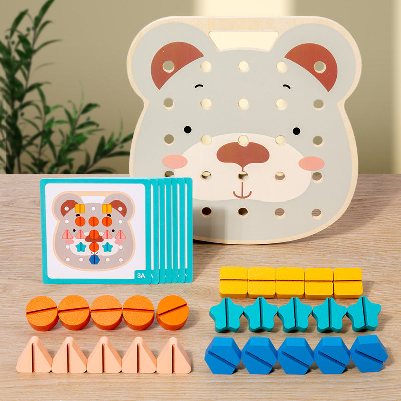 Wooden Montessori screw toy builds motor skills – colour matching, independent play | Toddlers