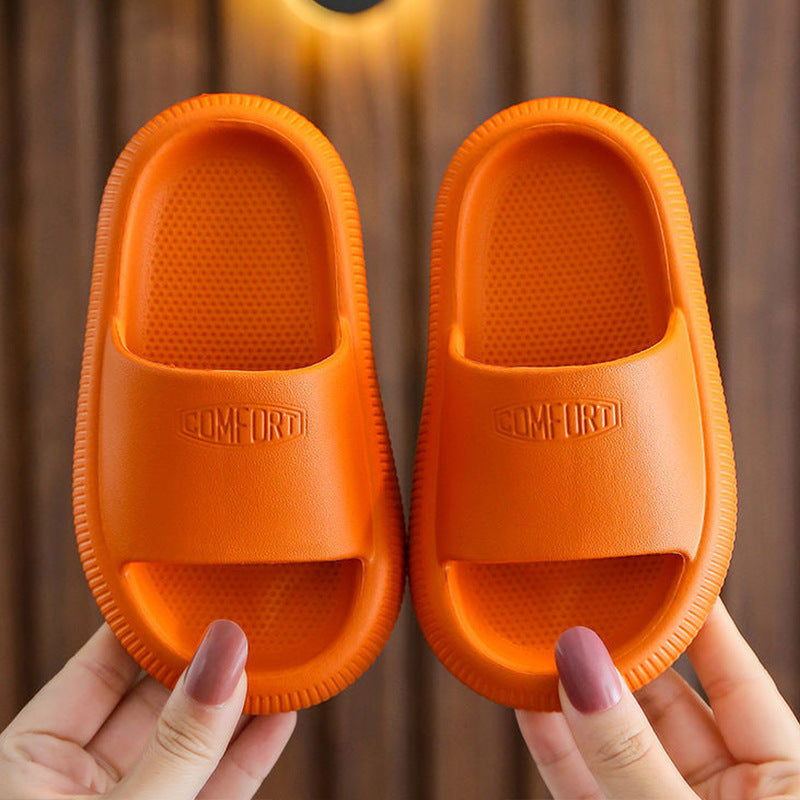 Kids' bath slippers with thick EVA sole – non-slip wave tread, water-resistant | pillow slides