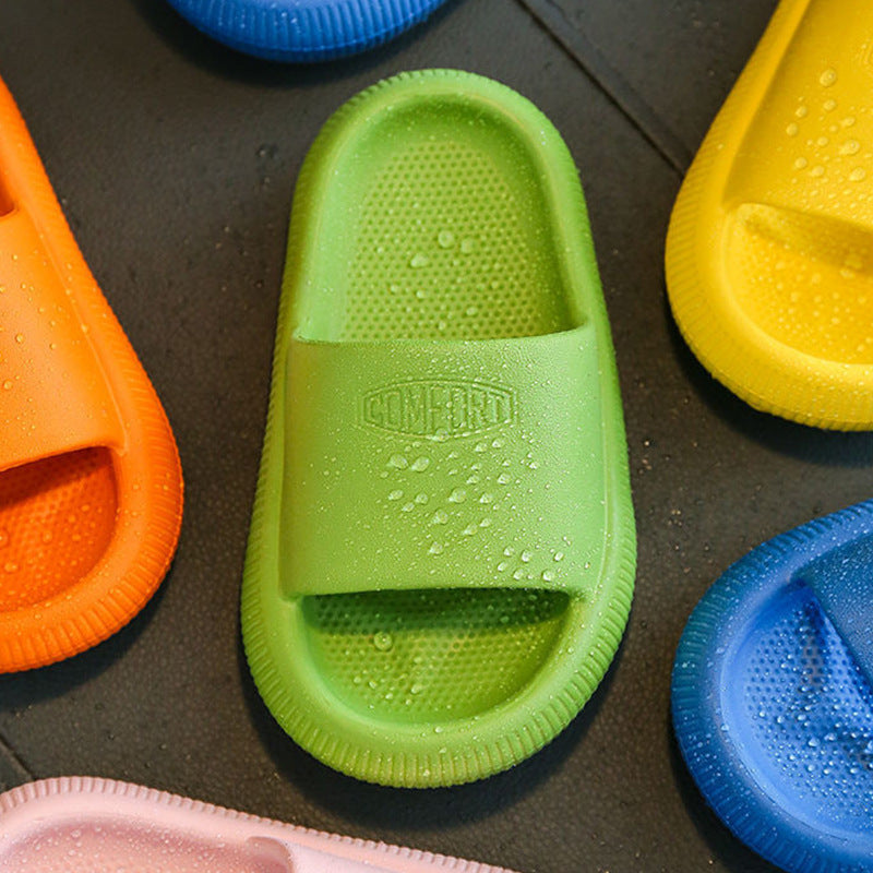 Kids' bath slippers with thick EVA sole – non-slip wave tread, water-resistant | pillow slides
