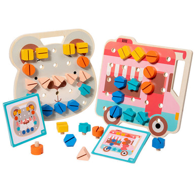 Wooden Montessori screw toy builds motor skills – colour matching, independent play | Toddlers