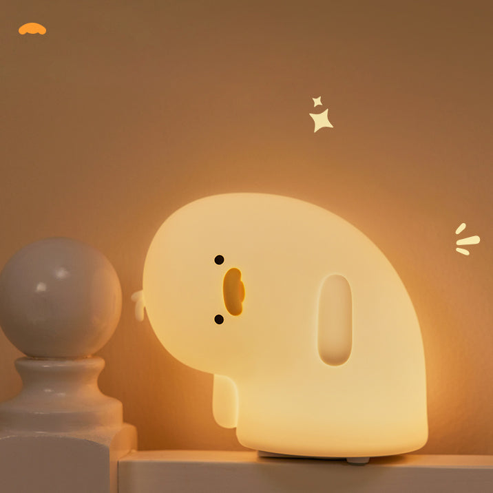 Duck night light with touch control – USB rechargeable, warm light, silicone | nursery LED lamp