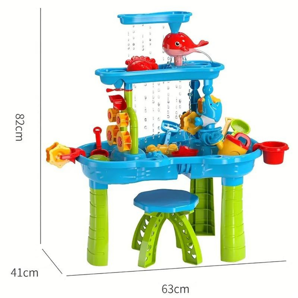 Sand and water play table with 3 play levels – includes accessories | ages 3+