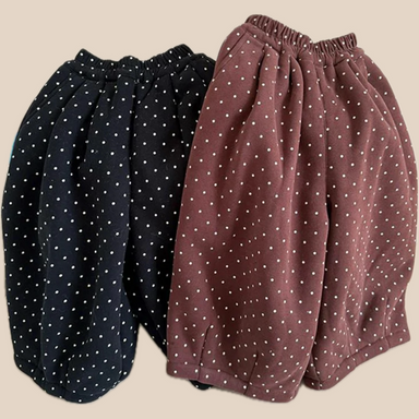 Polka dot trousers with elasticated waist – soft cotton, wide fit | girls