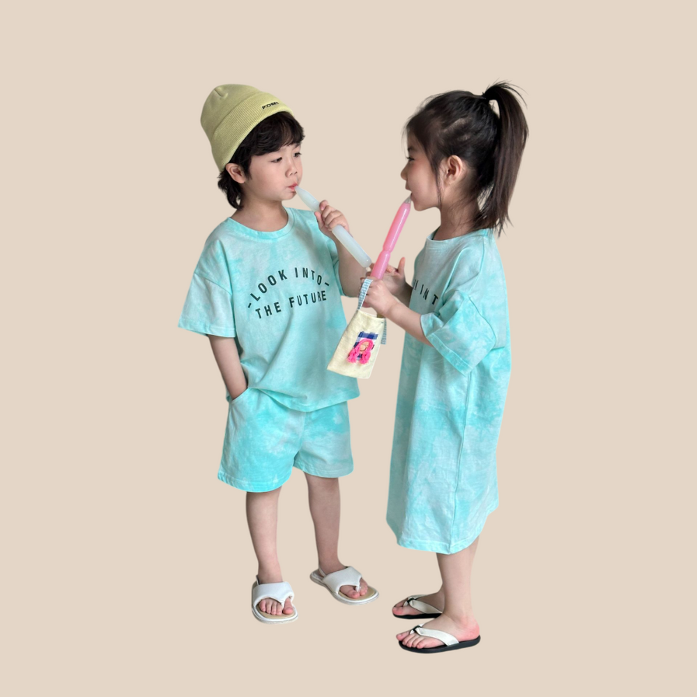 Tie-dye clothing set – soft cotton, oversized fit | unisex kids