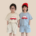 T-shirt and shorts summer set – soft cotton, car print | unisex kids