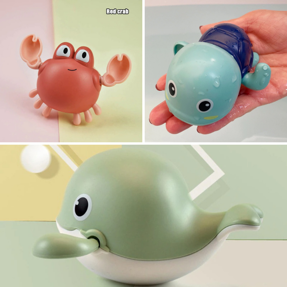 Swimming bath toy sea animals – wind-up, no batteries needed | Interactive bath toy