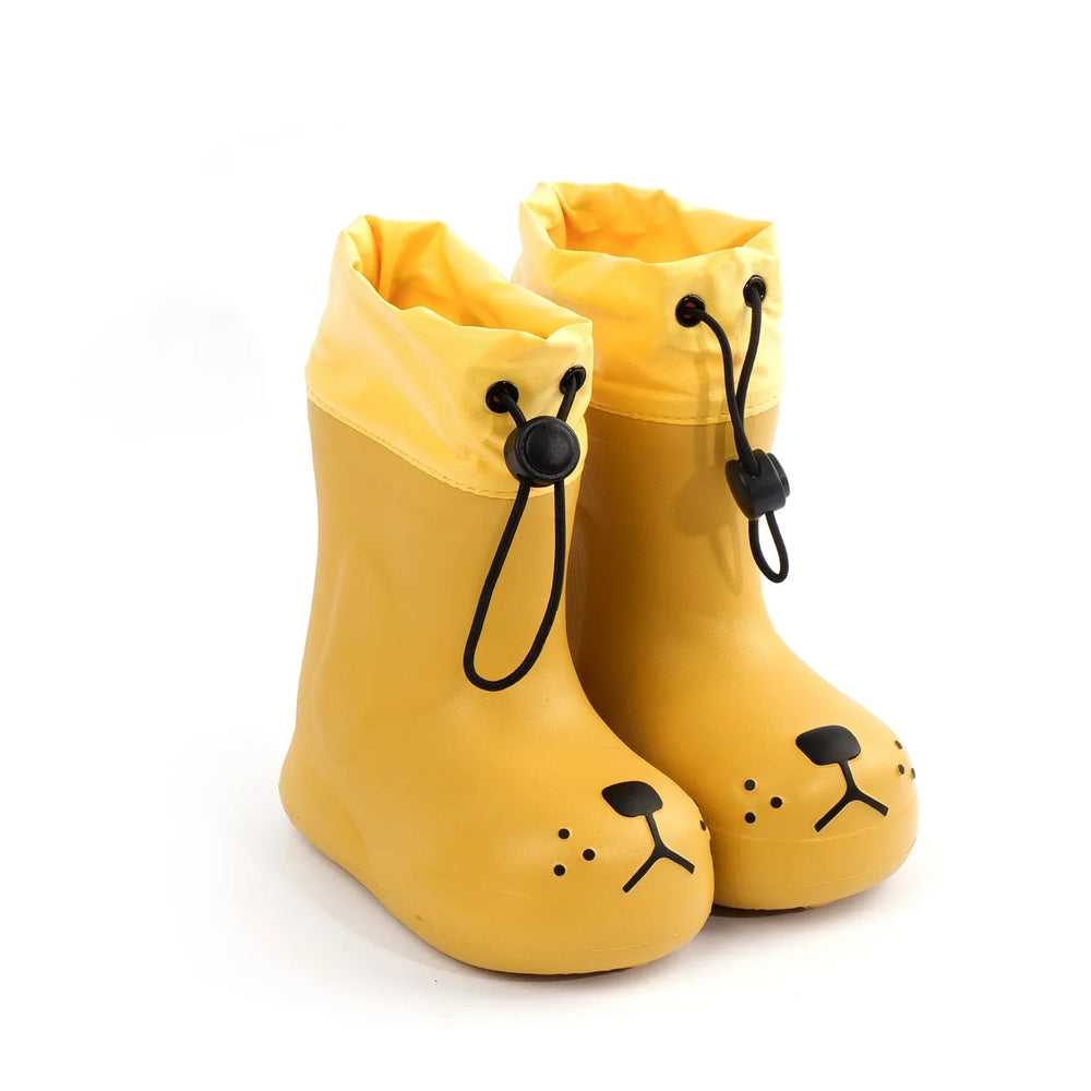 Wellies with a dog-face toe design – waterproof PVC, non-slip sole | kids' rain boots