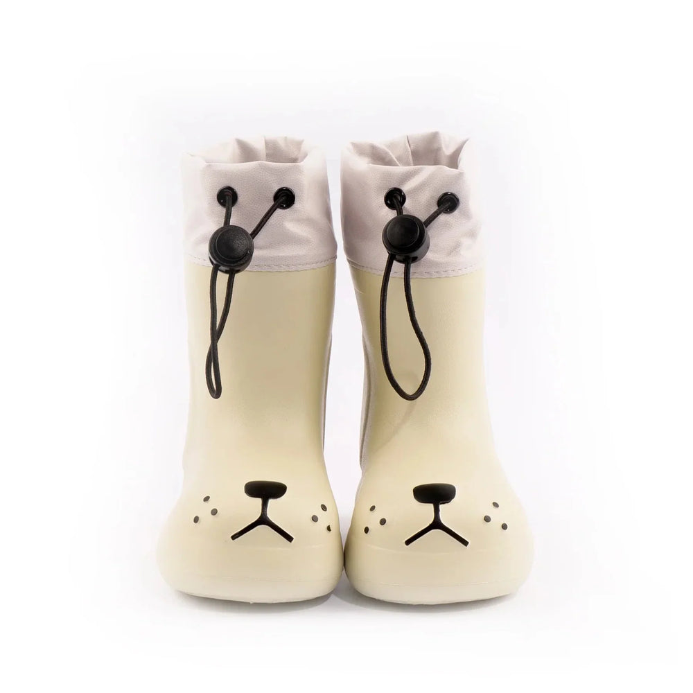 Wellies with a dog-face toe design – waterproof PVC, non-slip sole | kids' rain boots
