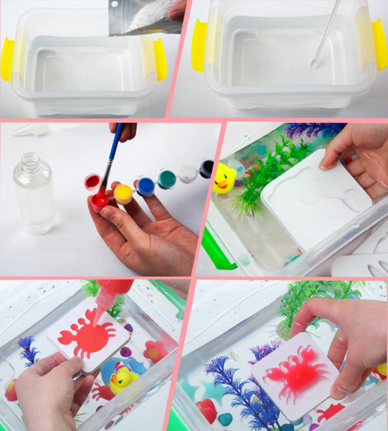 3D sea animal craft set – water gel & moulds for creative fun | kids