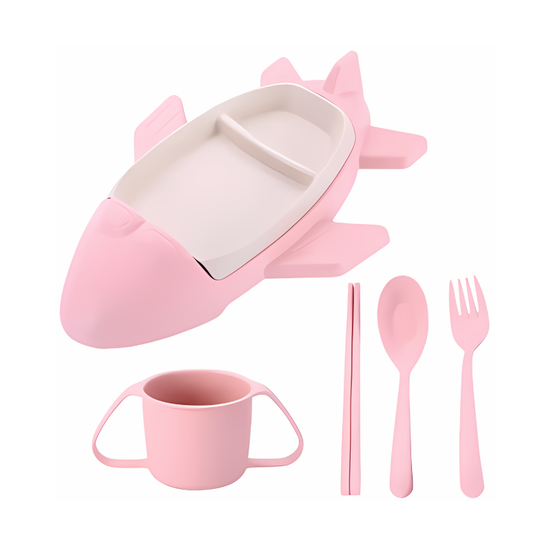 Children's eating set with vehicle-shaped tray – BPA-free, dishwasher-safe | toddler mealtime