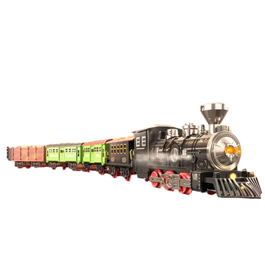 Classic steam train toy set – locomotive, five wagons and rails | ages 3+