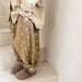 Baggy trousers with floral print – cotton-linen, elastic waist | unisex bloomers