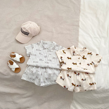 Baby summer set in soft, breathable cotton – shirt and shorts | 0–4 years