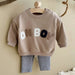 Baby clothing set with jumper and leggings – soft cotton, neutral tones | boys