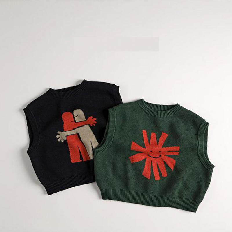Sleeveless knitted jumper – soft cotton spencer | 0–6 years