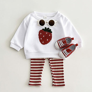 Girls' legging and jumper set with fruit print – soft cotton, stretch fit | kids