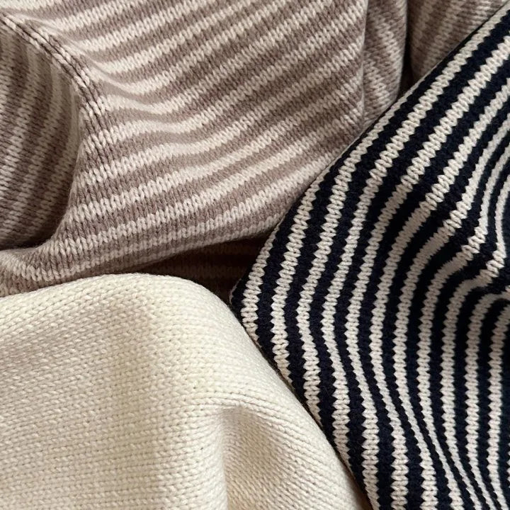 Striped polo jumper in soft cotton – classic collar, unisex fit | kids tops