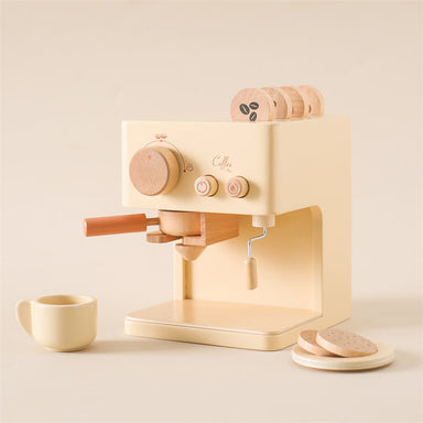Wooden toy coffee machine for imaginative play – wood, accessories included | children