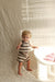 Baby summer outfit in soft cotton blend – elastic waistband, neutral colours | unisex 0–2 years