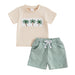 Summer set with printed t-shirt and striped shorts – soft, breathable | Baby & toddler