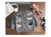 Knitted cardigan with puppy print – soft knit, button fastening | unisex