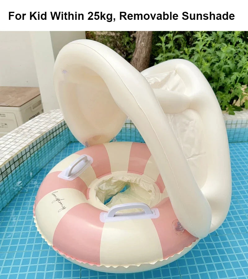 Baby swim ring with sun canopy – inflatable float | Up to 25kg
