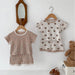 Ribbed baby outfit with bear print – soft, breathable, unisex | Two-piece set