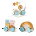Wooden toy train with animals & rainbow blocks – connectable, durable wood | toddlers