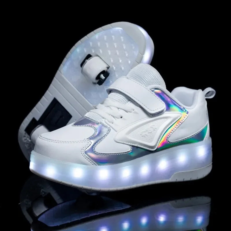 LED trainers with wheels – light-up soles, 2-in-1 walk and roll | kids' skate shoes