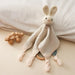 Baby comforter with wooden teether and rattle – soft cotton, soothes teething | Cuddle toy