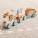 Wooden toy train with animals & rainbow blocks – connectable, durable wood | toddlers