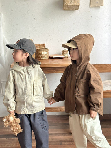 Parka jacket with windproof design – breathable cotton, elastic cuffs | kids outerwear