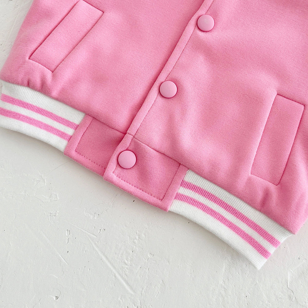 Baseball jacket with ribbed cuffs – soft lining, easy button fastening | kids outerwear