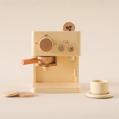 Wooden toy coffee machine for imaginative play – wood, accessories included | children