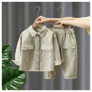 Two-piece cotton outfit with button fastening – soft, elastic waist | unisex kids set