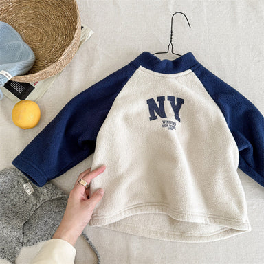 Fleece sweatshirt with NY-style logo – soft, warm and durable | kids unisex